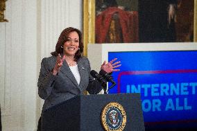 United States President Joe Biden, United States Vice President Kamala Harris and United States Secretary of Commerce Gina Raimo