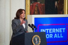 United States President Joe Biden, United States Vice President Kamala Harris and United States Secretary of Commerce Gina Raimo