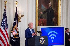 United States President Joe Biden, United States Vice President Kamala Harris and United States Secretary of Commerce Gina Raimo