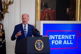 United States President Joe Biden, United States Vice President Kamala Harris and United States Secretary of Commerce Gina Raimo