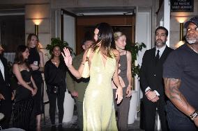 Kendall Jenner And Gigi Hadid Exit Siena Restaurant - Paris