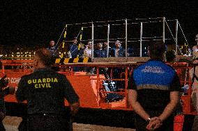 25 Migrants Rescued In The Mediterranean Arrive At The Port Of Malaga