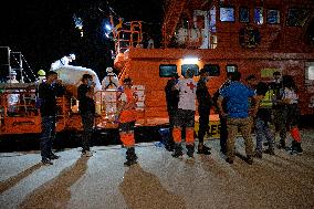 25 Migrants Rescued In The Mediterranean Arrive At The Port Of Malaga