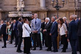 King Felipe Tours Palermo With Mattarella And Rebelo De Sousa On COTEC Summit’s Eve