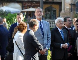 King Felipe Tours Palermo With Mattarella And Rebelo De Sousa On COTEC Summit’s Eve