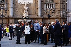 King Felipe Tours Palermo With Mattarella And Rebelo De Sousa On COTEC Summit’s Eve