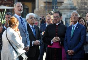 King Felipe Tours Palermo With Mattarella And Rebelo De Sousa On COTEC Summit’s Eve