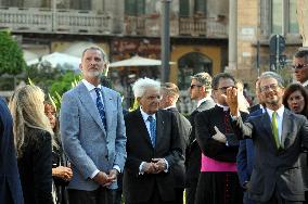 King Felipe Tours Palermo With Mattarella And Rebelo De Sousa On COTEC Summit’s Eve