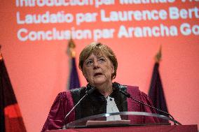 Angela Merkel Receives Honorary Doctorate From Science Po