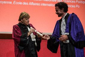 Angela Merkel Receives Honorary Doctorate From Science Po