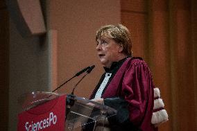 Angela Merkel Receives Honorary Doctorate From Science Po