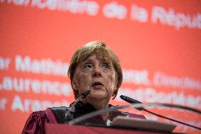 Angela Merkel Receives Honorary Doctorate From Science Po