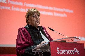 Angela Merkel Receives Honorary Doctorate From Science Po