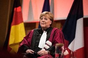 Angela Merkel Receives Honorary Doctorate From Science Po