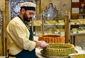 SYRIA-DAMASCUS-SWEETS-EID AL-ADHA