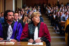 Angela Merkel Receives Honorary Doctorate - Paris