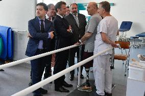 Macron Visits Military Hospital - Marseille