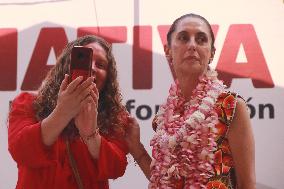 Pre-Candidate For The Presidency Of Mexico Claudia Sheinbaum  Political Rally In Morelos