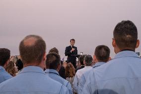 Macron Speaks At Fort St Jean - Marseille