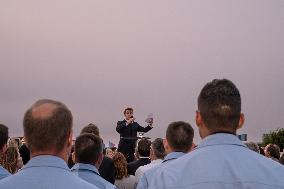 Macron Speaks At Fort St Jean - Marseille