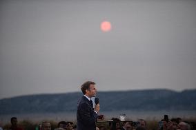 Macron Speaks At Fort St Jean - Marseille
