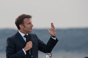 Macron Speaks At Fort St Jean - Marseille
