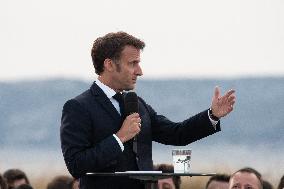 Macron Speaks At Fort St Jean - Marseille