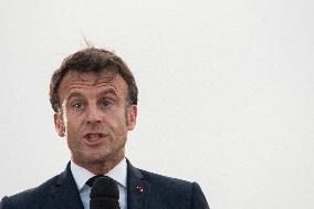 Macron Speaks At Fort St Jean - Marseille