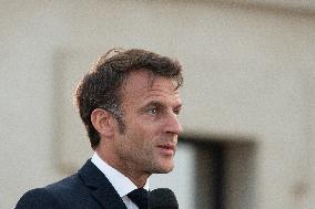 Macron Speaks At Fort St Jean - Marseille