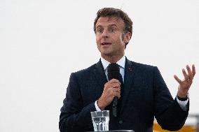Macron Speaks At Fort St Jean - Marseille