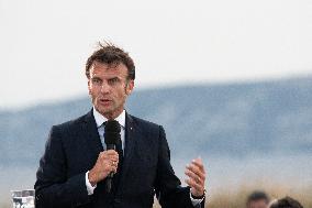 Macron Speaks At Fort St Jean - Marseille