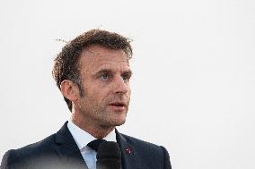 Macron Speaks At Fort St Jean - Marseille
