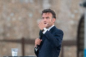 Macron Speaks At Fort St Jean - Marseille