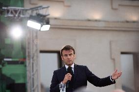 Macron Speaks At Fort St Jean - Marseille
