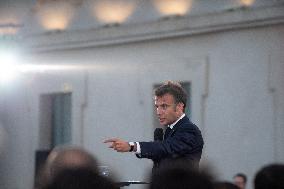 Macron Speaks At Fort St Jean - Marseille