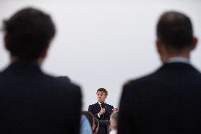 Macron Speaks At Fort St Jean - Marseille