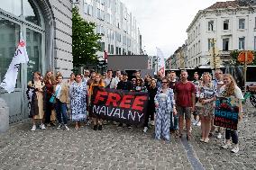 Maria Pevchikh At A Demonstration For The Release Of Alexei Navalny - Brussels