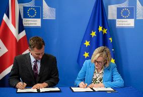 Signing Of A Post-Brexit Cooperation Agreement Between UK And EU - Brussels