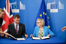 Signing Of A Post-Brexit Cooperation Agreement Between UK And EU - Brussels