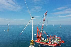 CHINA-FUJIAN-FUZHOU-WORLD'S LARGEST OFFSHORE WIND TURBINE-COMPLETION (CN)