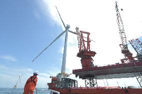 CHINA-FUJIAN-FUZHOU-WORLD'S LARGEST OFFSHORE WIND TURBINE-COMPLETION (CN)