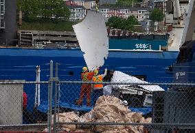 Debris of The Titan Sub Unloaded From Horizon Arctic - Canada