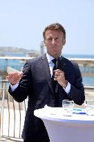 President Macron Visits The Marseille-Fos Industrial Dock - Marseille