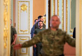 Polish,Lithuanian And Ukrainian Presidents Give A Joint Press-conference In Kyiv, Amid Russia's Invasion Of Ukraine.