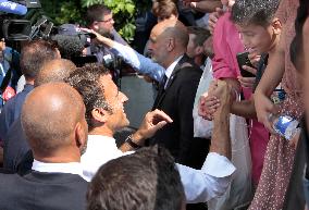 President Macron Visits The Benza District - Marseille