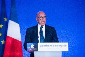 Eric Ciotti Press Conference - Paris