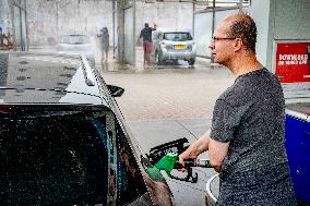 People Refueling At Gas Station - Rotterdam