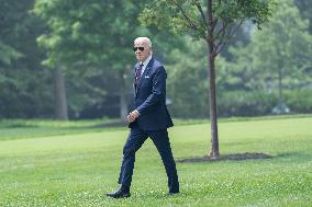 President Joe Biden departs the White House