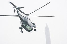 President Joe Biden departs the White House