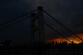 People Enjoying Sunset View In Kashmir